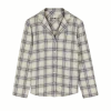 Pyjamahemd aus Bio-Baumwolle(karo perlmutt/blau, XS)