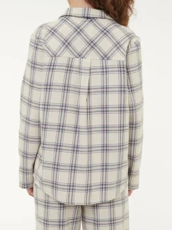 Pyjamahemd aus Bio-Baumwolle(karo perlmutt/blau, XS)