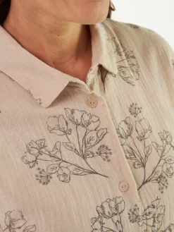 Pyjamashirt aus Bio Baumwolle(wildrose beige, M)