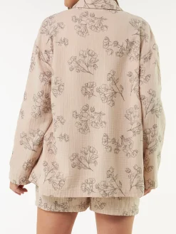 Pyjamashirt aus Bio Baumwolle(wildrose beige, L)