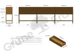 Regal QuintumVariante 8, B 2930 x T 360 x H 890 mm (Eiche)