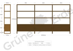 Regal QuintumVariante 14, B 2930 x T 360 x H 1620 mm (Buche)