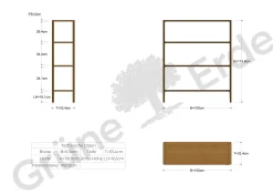 Regal Tenso(Buche, 4 Fächer, 100cm)