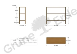 Regal Tenso(Eiche, 3 Fächer, 100cm)
