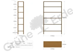 Regal Tenso(Eiche, 6 Fächer, 100cm)