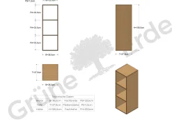 Regal Yunit Pur(Buche, 1 x 3 Fächer)