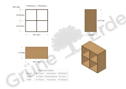 Regal Yunit Pur(Buche, 2 x 2 Fächer)