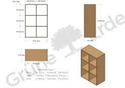 Regal Yunit Pur(Buche, 2 x 3 Fächer)