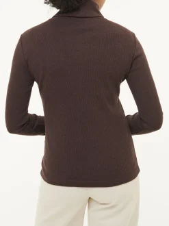 Rollkragenshirt aus Bio Baumwolle/Wolle(chocolate melange, 46)