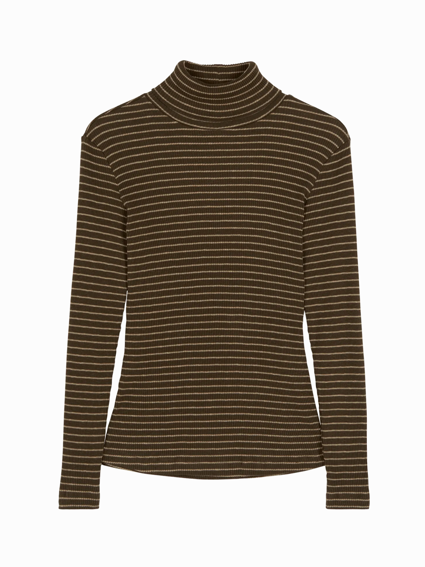 Rollkragenshirt aus Bio Baumwolle(kaktus/light khaki ringel, M)