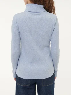 Rollkragenshirt aus Bio Baumwolle/Wolle(lichtblau melange, 40)