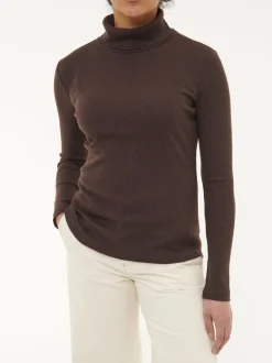Rollkragenshirt aus Bio Baumwolle/Wolle(chocolate melange, 40)