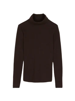 Rollkragenshirt aus Bio Baumwolle/Wolle(chocolate melange, 44)