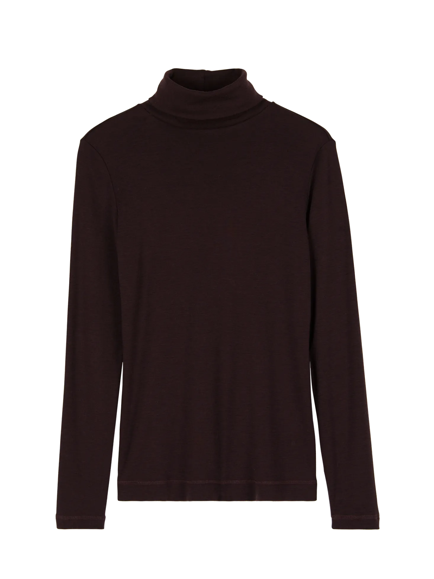 Rollkragenshirt aus Bio Wolle(aubergine, L)