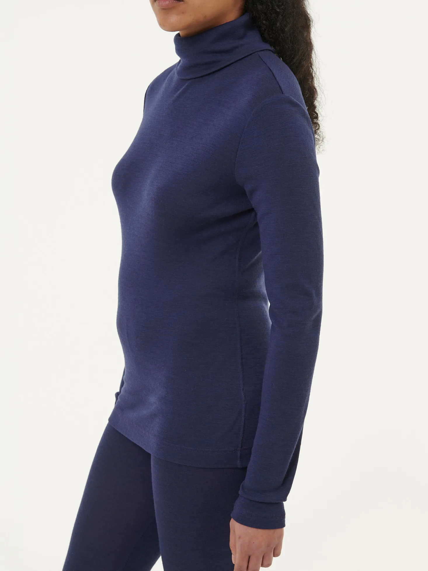 Rollkragenshirt aus Bio Wolle(royalblau, S)