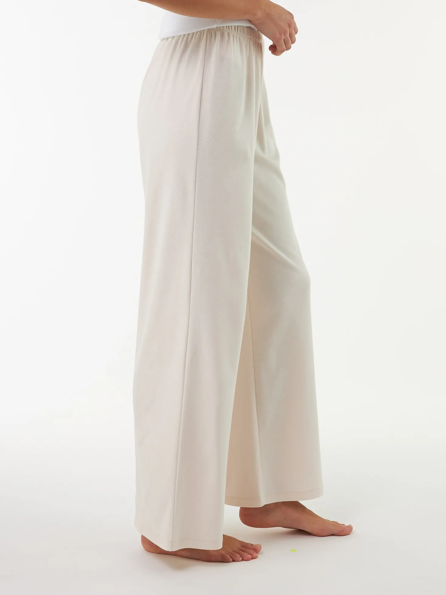 Schlafhose lang aus Bio Baumwolle(creme, XS)