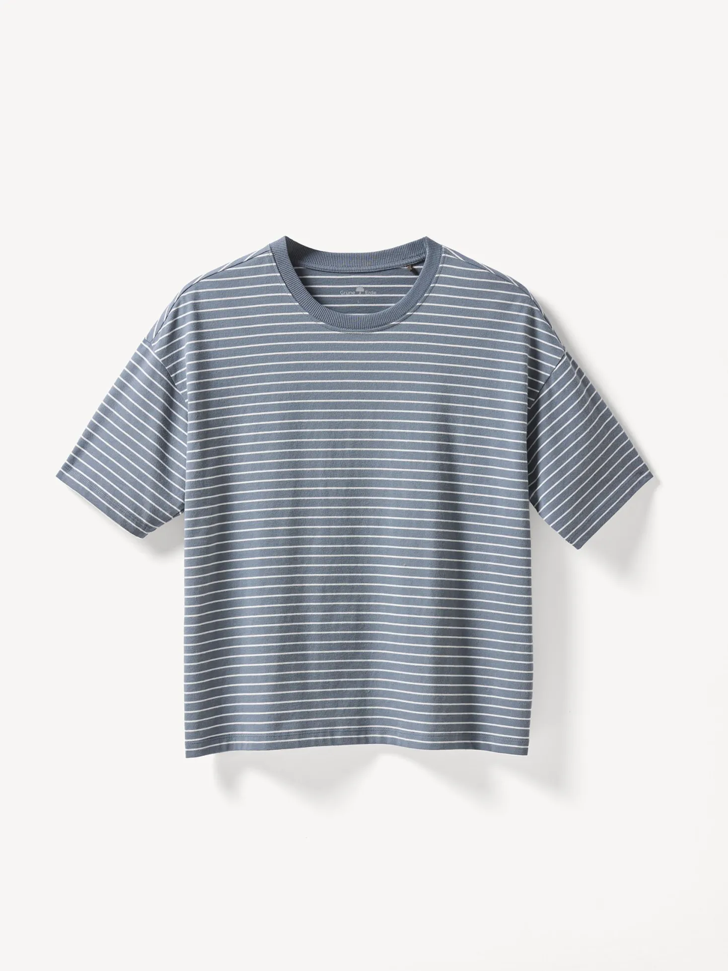 Schlafshirt aus Bio Baumwolle(schieferblau ringel, M)