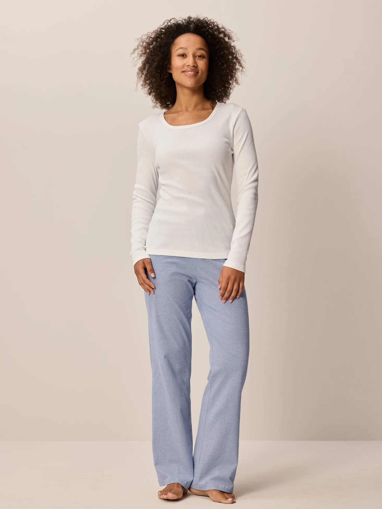 Schlafshirt aus Bio-Baumwolle(weiß, XS)
