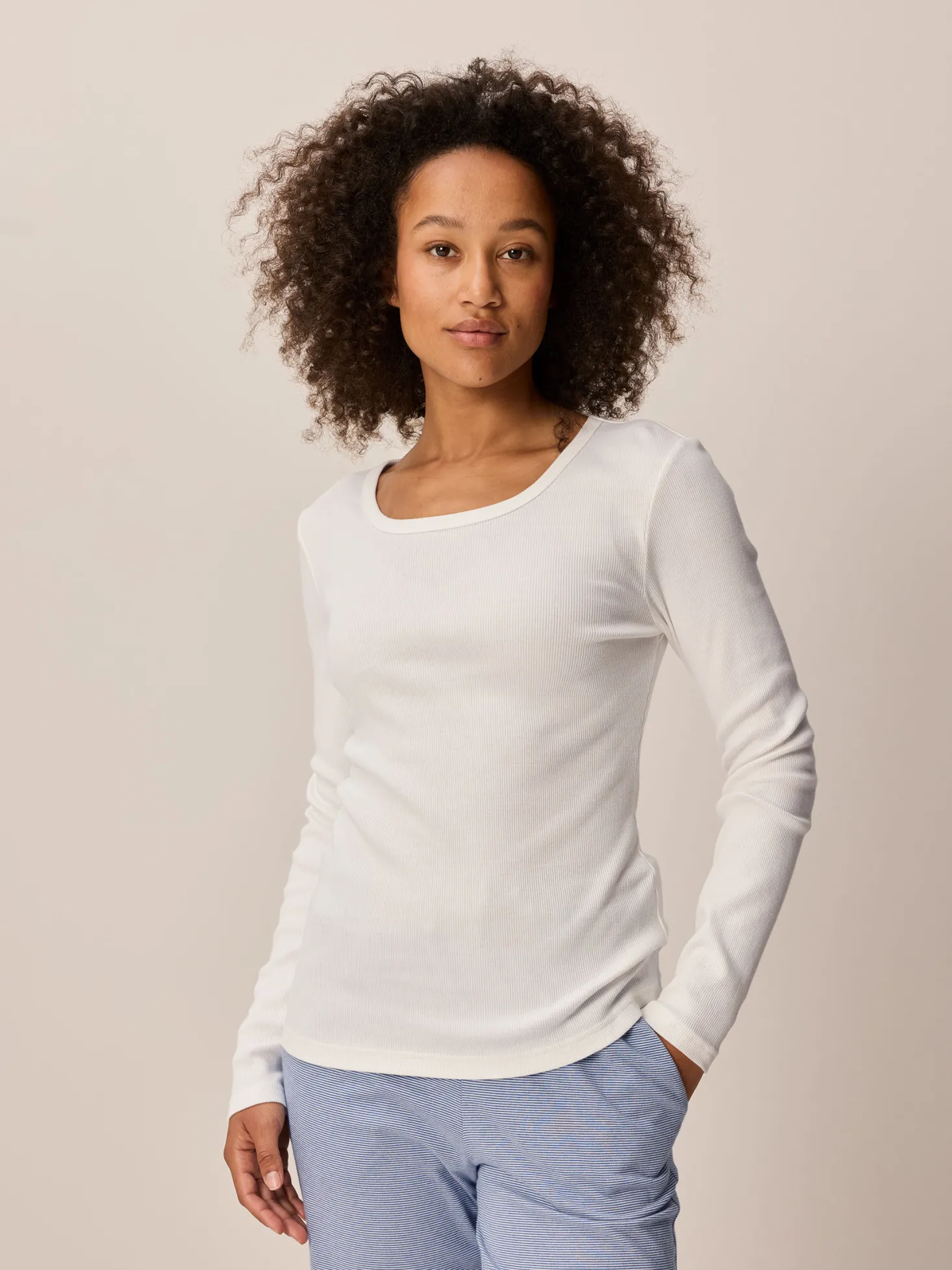 Schlafshirt aus Bio-Baumwolle(weiß, XS)