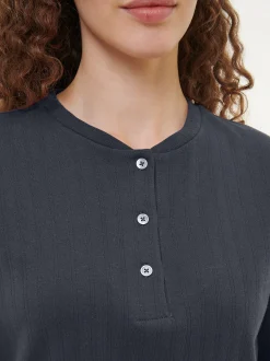 Schlafshirt aus Bio-Baumwolle(navy, S)