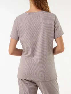 Schlafshirt aus Bio-Baumwolle(ringel kaffee, XS)