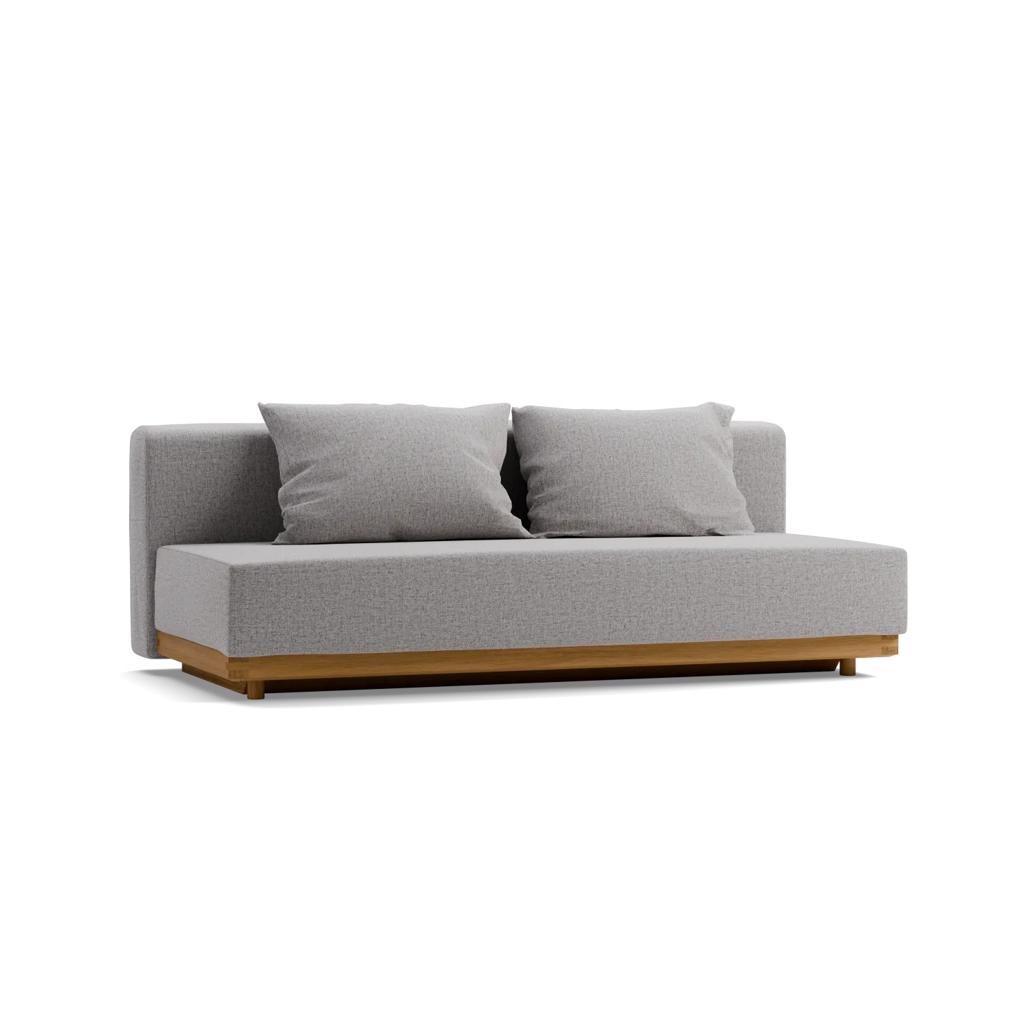 Schlafsofa Nebo B200 x T108 x H72Sitzhöhe 42cm/Sitztiefe 85cm, inkl. 2 Kissen (80 x 55cm) (Wollstoff Kaland kiesel, Eiche)