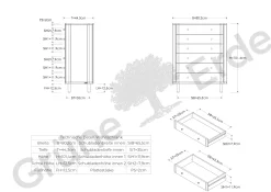 Schrank Tonda 6 LadenB 80 x T 42 x H 101,4 cm (Buche)