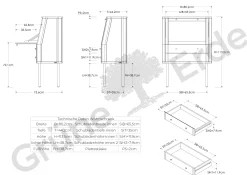 Sekretär Tonda inkl. 2 Stk. Innenladen 22x22x6,6 cm u. Pinwand aus Filz, B 80xT42,3xH 114 cm (Buche)