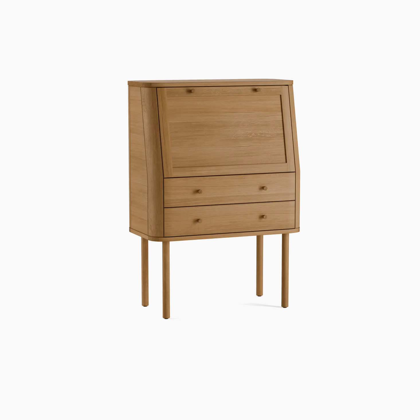 Sekretär Tonda inkl. 2 Stk. Innenladen 22x22x6,6 cm u. Pinwand aus Filz, B 80xT42,3xH 114 cm (Eiche)