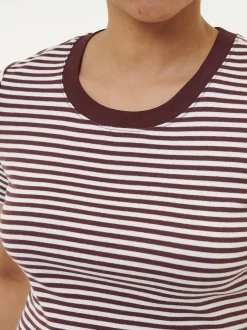 Shirt aus Bio-Baumwolle(merlot/weiss ringel, 44)