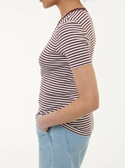 Shirt aus Bio-Baumwolle(merlot/weiss ringel, 44)