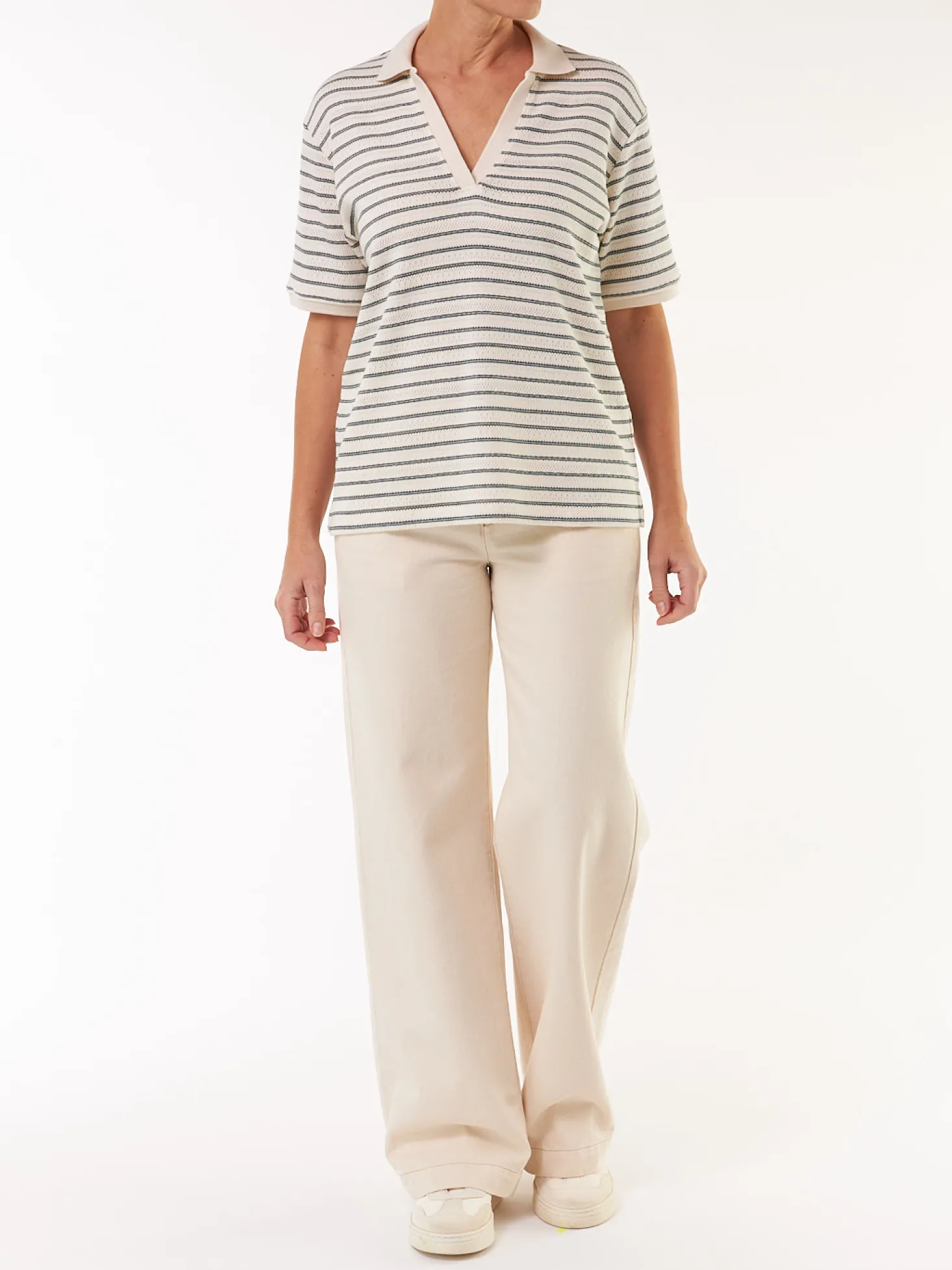 Shirt halbarm aus Bio Baumwolle(smaragd ajour ringel, S)