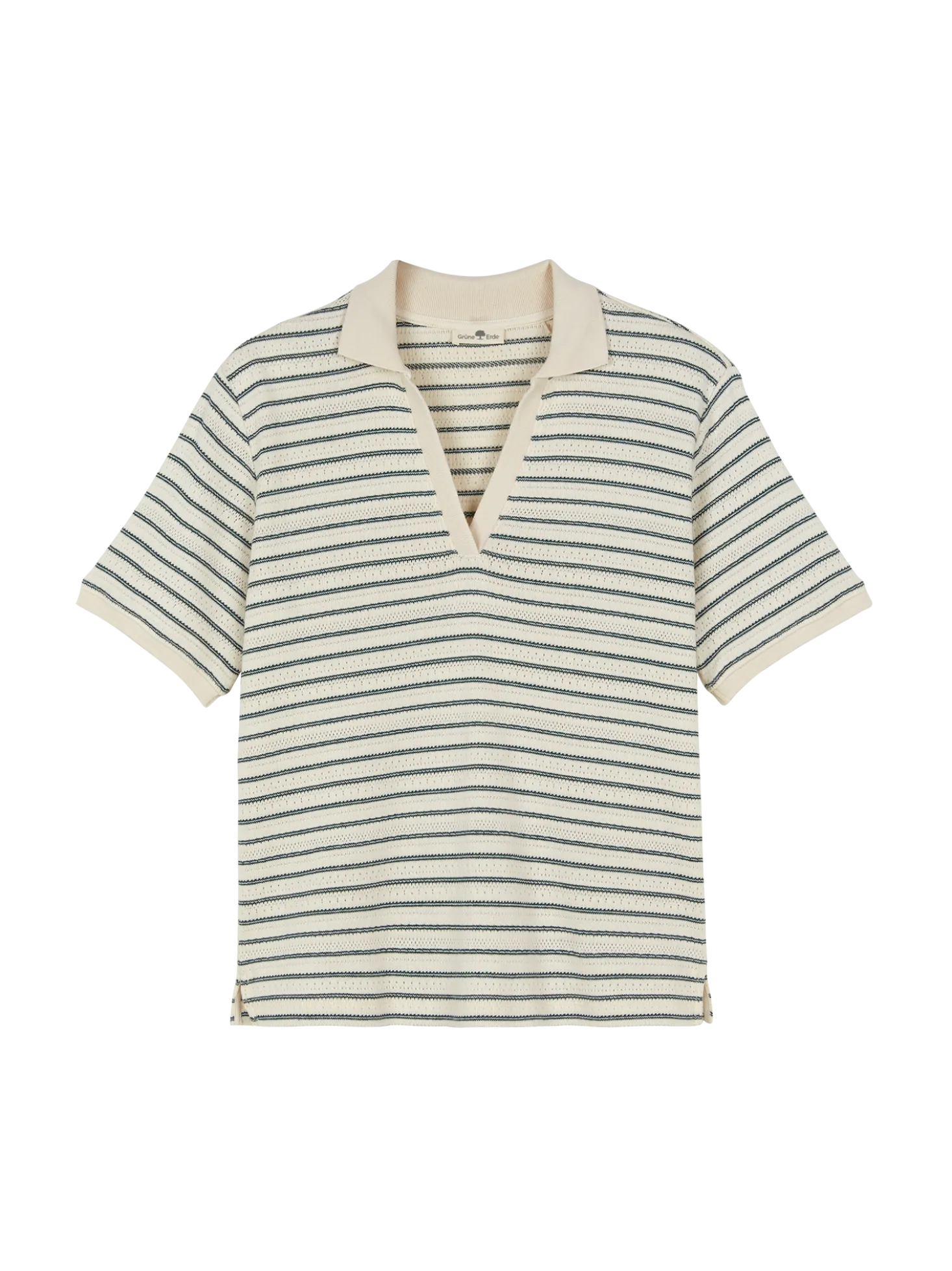 Shirt halbarm aus Bio Baumwolle(smaragd ajour ringel, S)