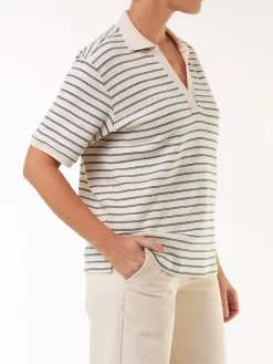 Shirt halbarm aus Bio Baumwolle(smaragd ajour ringel, S)