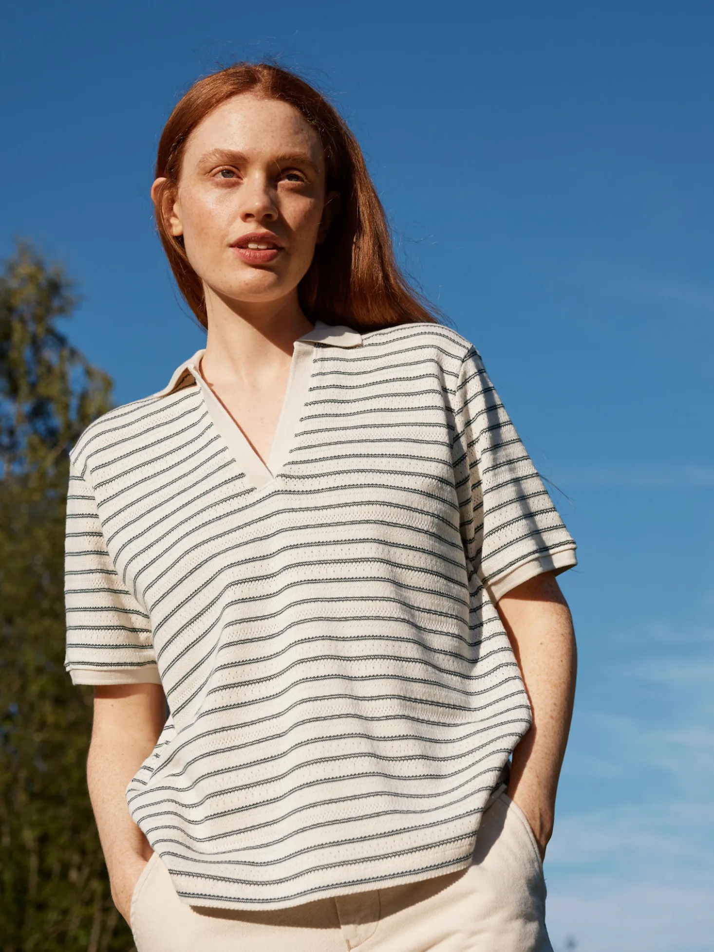 Shirt halbarm aus Bio Baumwolle(smaragd ajour ringel, S)