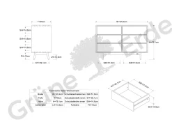Sideboard Tesoro mit 6 Laden B 120 x T 45 x H 79 cm(Buche)