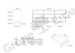 Sideboard Tesoro mit 9 Laden B 178 x T 45 x H 79 cm(Zirbe)