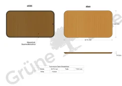 Sofatisch Alwy Platte(Buche, 80 x 44 cm)
