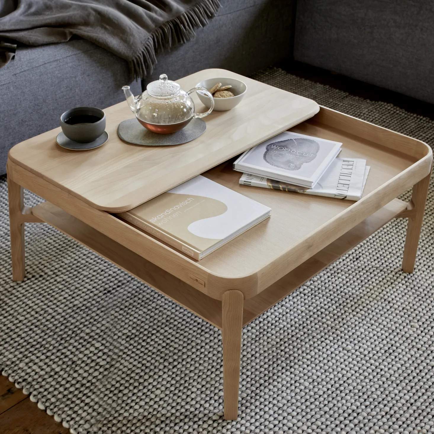 Sofatisch Alwy Platte(Eiche, 60 x 44 cm)