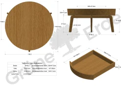 Sofatisch MitsuØ 80 cm, mit einer Schublade (Buche)