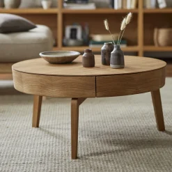 Sofatisch MitsuØ 80 cm, mit einer Schublade (Buche)