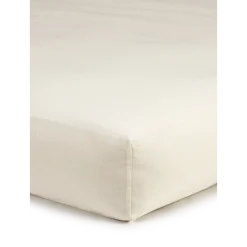 Spannleintuch Valentin50 % Baumwolle/50 % Leinen, GOTS (weiß, 90 x 200 x 19 cm)