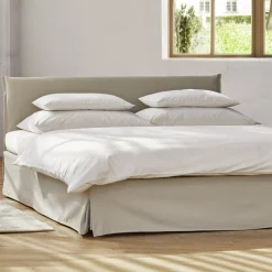 Stoffhousse für Stegbetthaupt Jukai Pur(Baumwollstoff Ondula Taupe, 140cm)