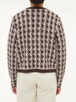 Strickjacke aus Alpakawolle(hahnentritt chocolate, XS)
