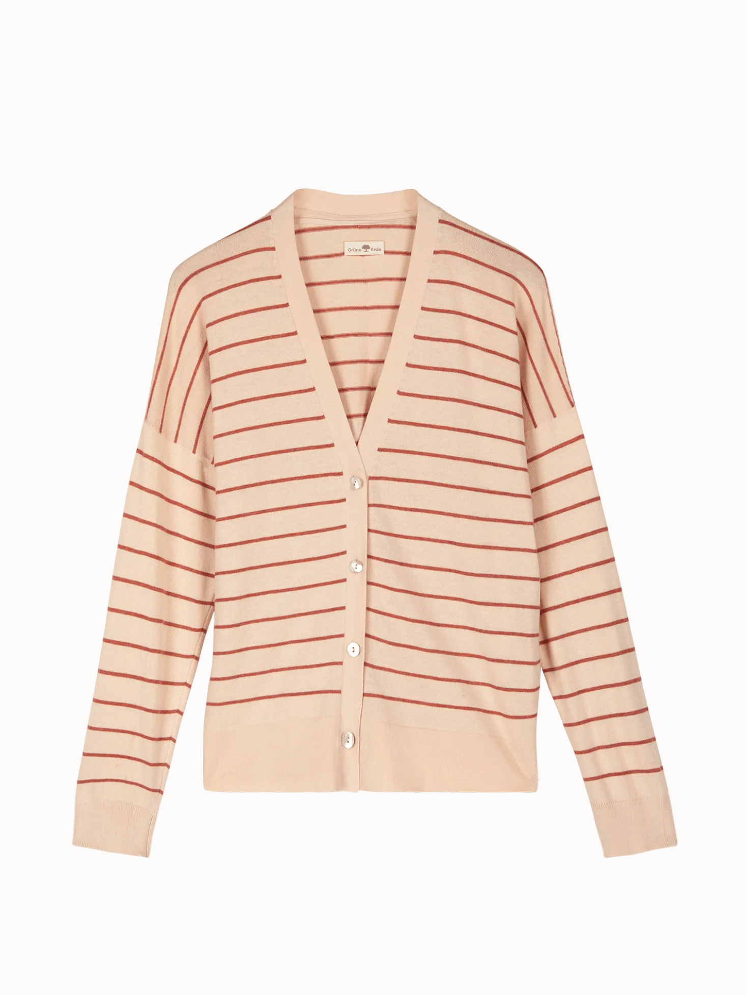 Strickjacke aus Bio Baumwolle(ringel crème-mahagoni, XXS)