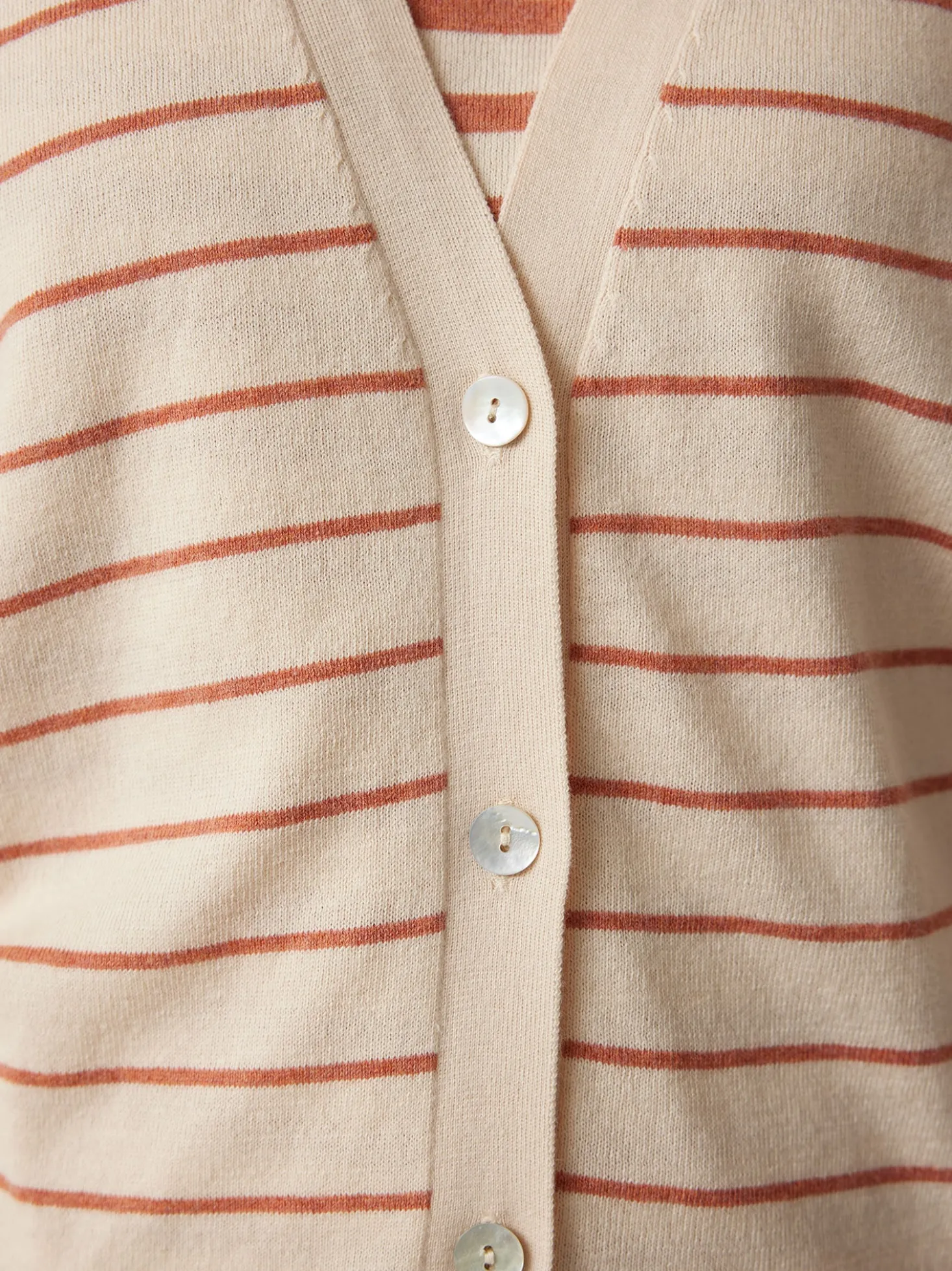 Strickjacke aus Bio Baumwolle(ringel crème-mahagoni, XXS)