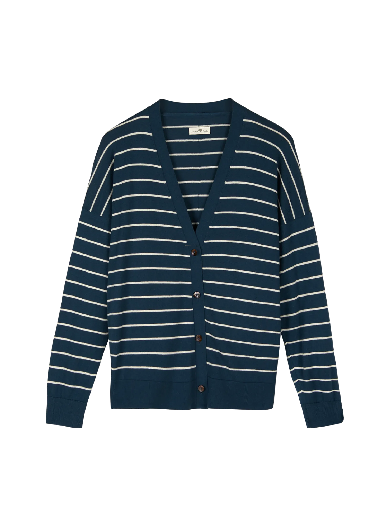 Strickjacke aus Bio Baumwolle(ringel blau-perlmutt, XXS)