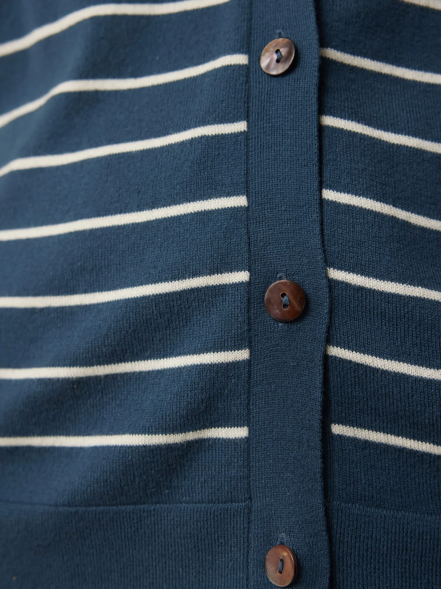 Strickjacke aus Bio Baumwolle(ringel blau-perlmutt, XXS)