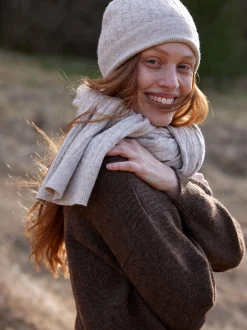 Strickmütze aus Bio-Baumwolle und Wolle(sand melange, one size)