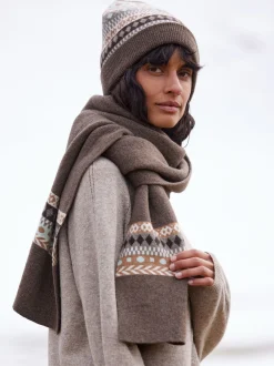 Strickmütze aus YakwolleWolle und Kamelhaar (yak gemustert eisblau, one size)